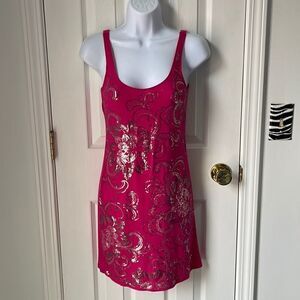 Express sequin pink tank top
